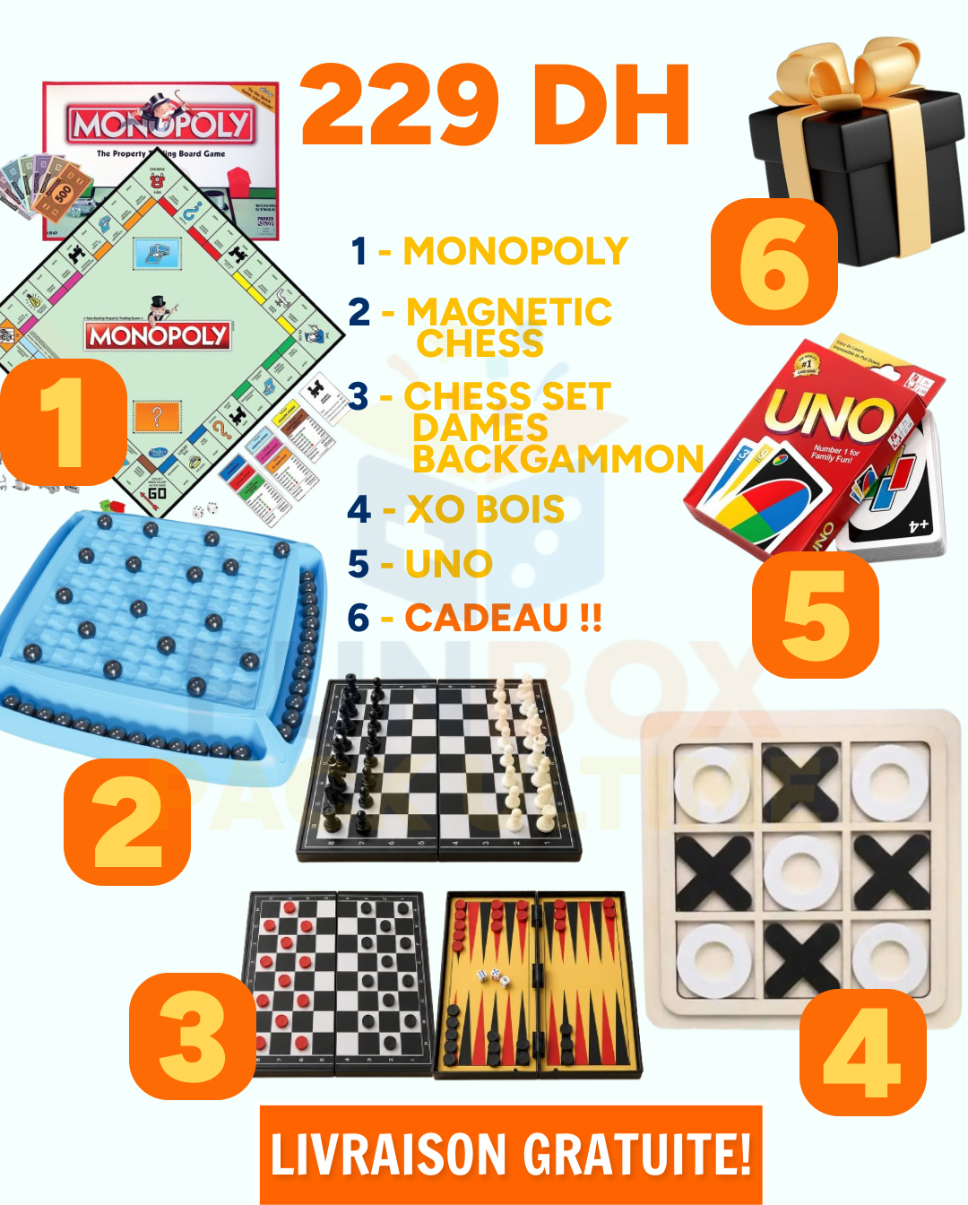 Pack Famille 5 Jeux + Cadeau | 229 DH Livraison Gratuite