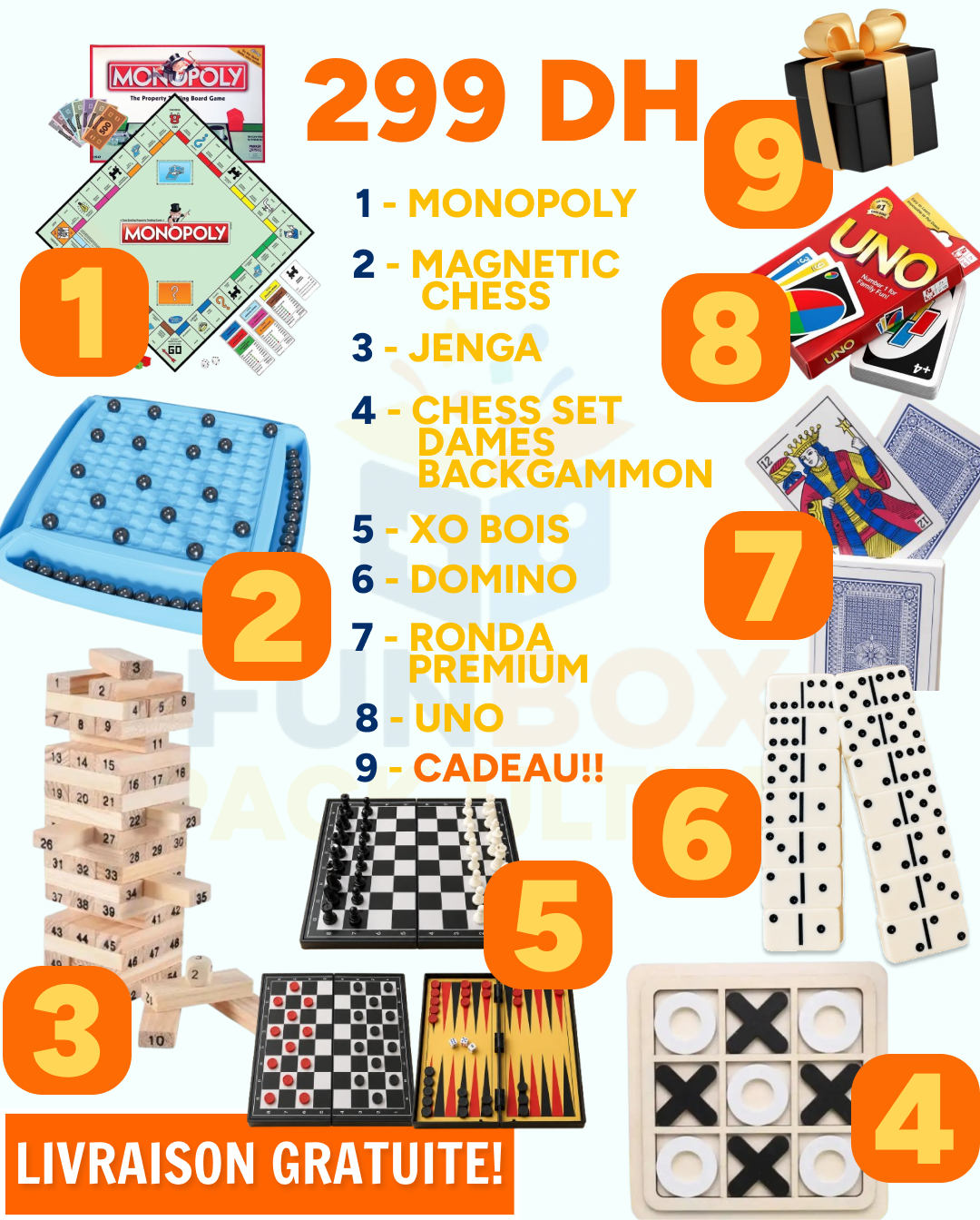 Pack Funbox 8 Jeux + Cadeau – 299 DH Livraison Gratuite